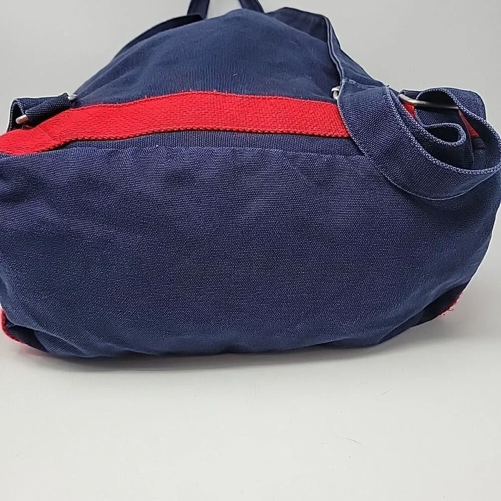 Vintage Tommy Hilfiger Canvas Backpack 1990s Nap Sack Tote Bag Big Flag Cotton - Picture 6 of 16